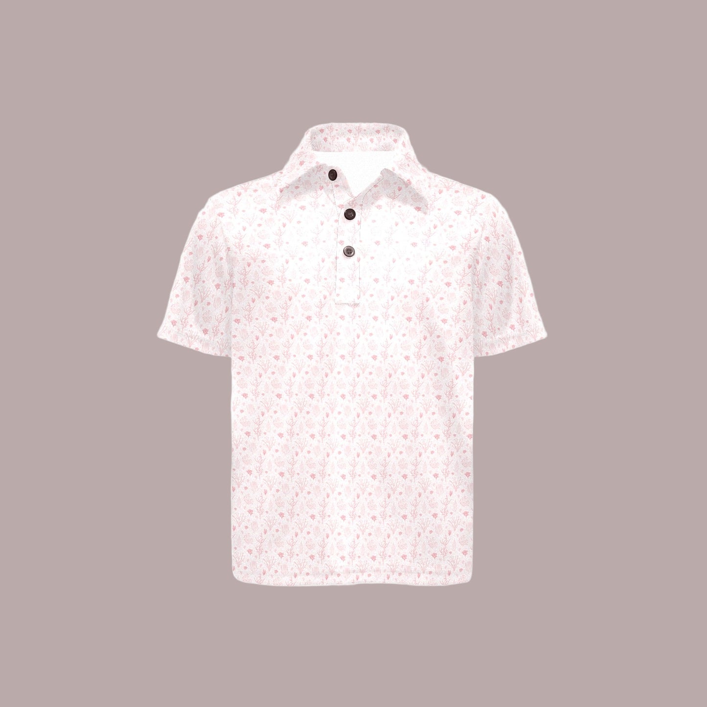 Short-sleeve shirt with a subtle pattern on a white background