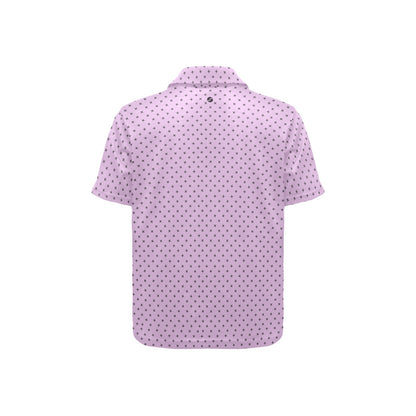 Lilac polka dot shirt on a white background