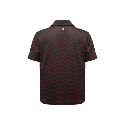 Black patterned shirt on a white background