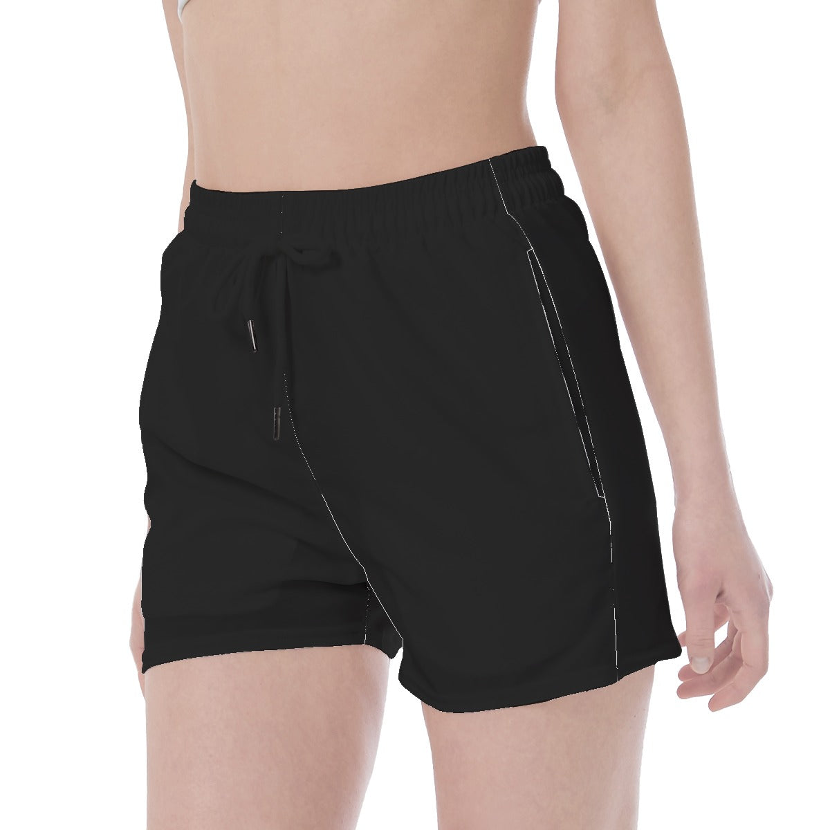 Wide Waistband Sport Shorts- Black