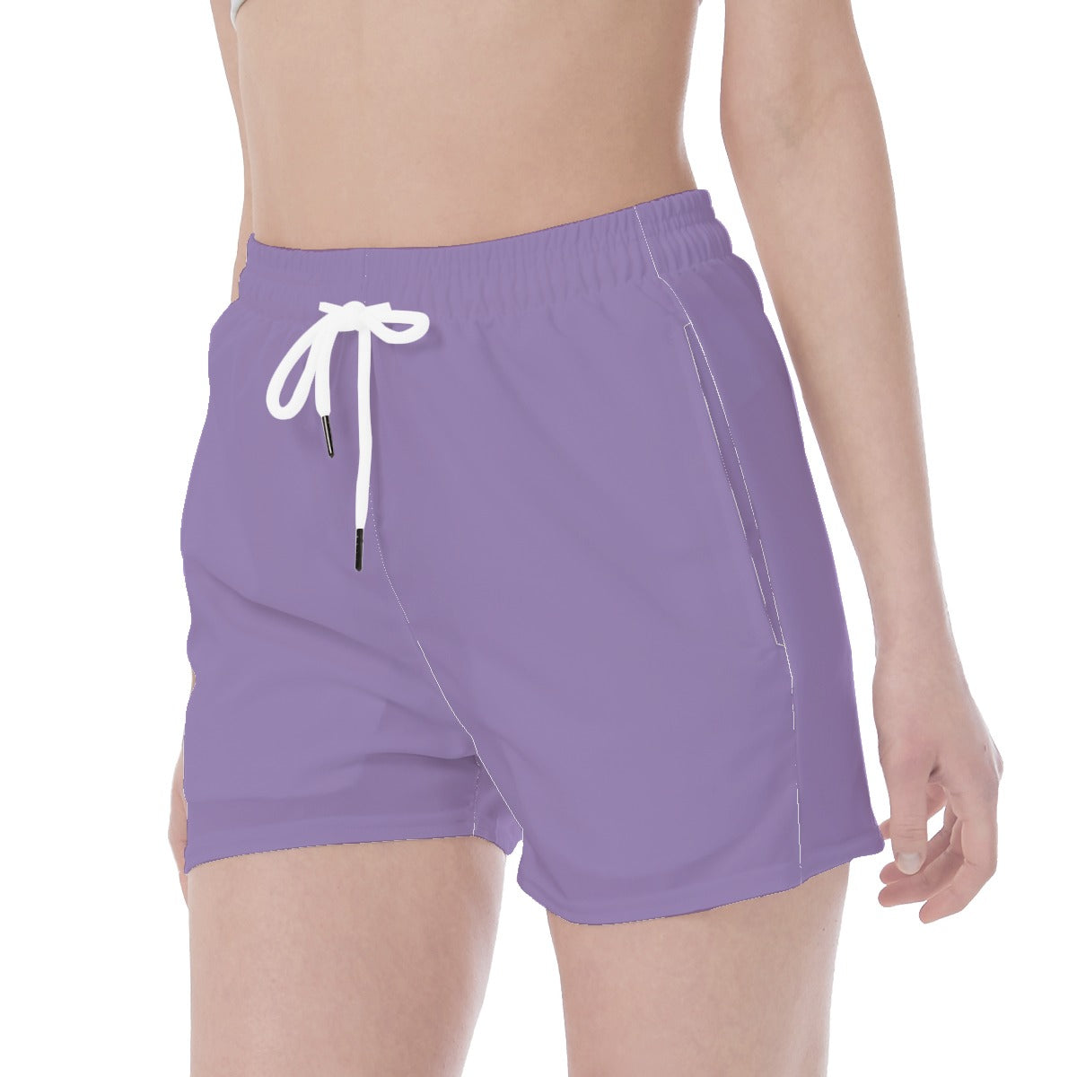 Wide Waistband Sport Shorts- Lavender