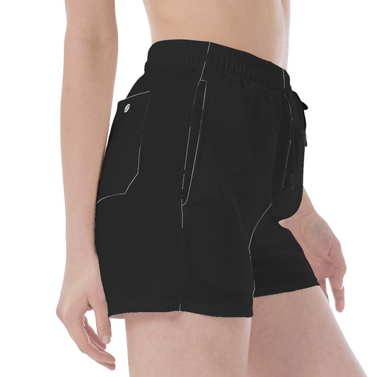 Wide Waistband Sport Shorts- Black