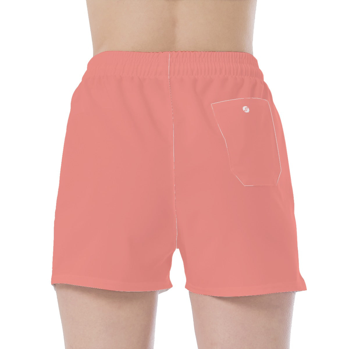 Wide Waistband Sport Shorts- Coral