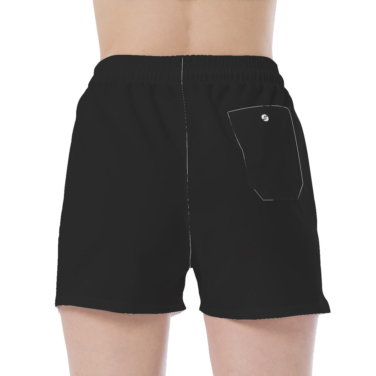 Wide Waistband Sport Shorts- Black