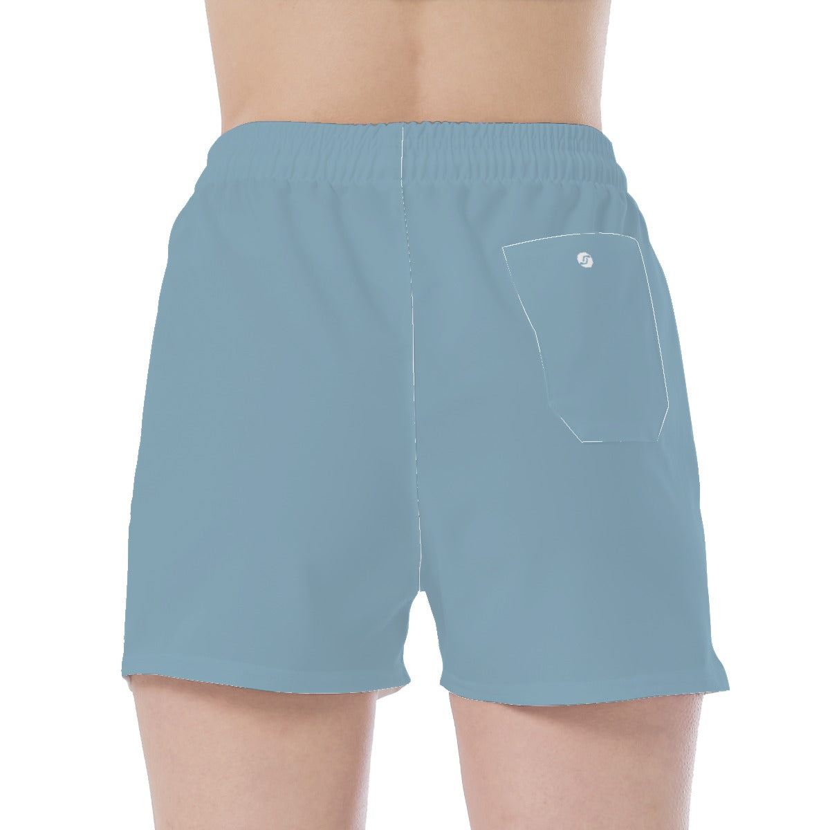 Wide Waistband Sport Shorts- Frosted Slate