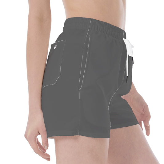 Wide Waistband Sport Shorts- Charcoal