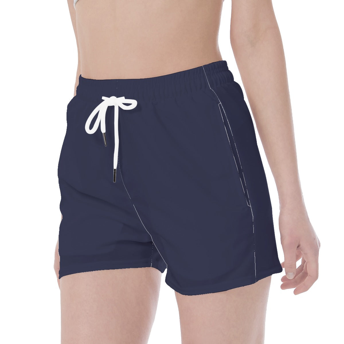 Wide Waistband Sport Shorts- Navy