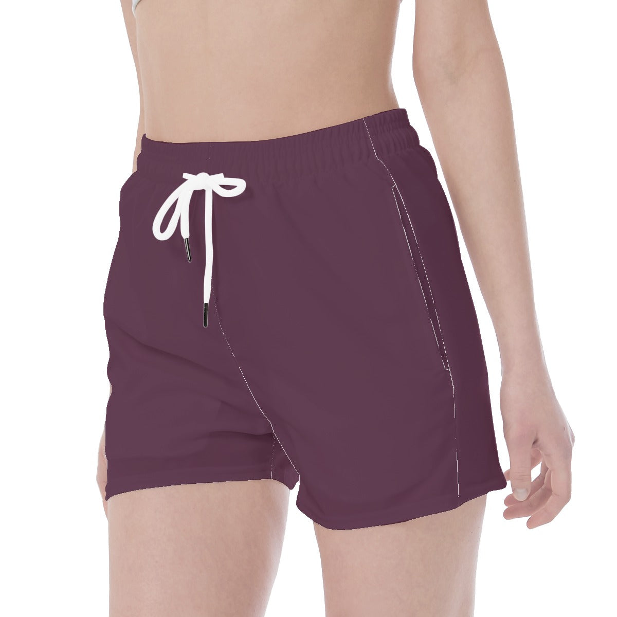 Wide Waistband Sport Shorts- Mulberry