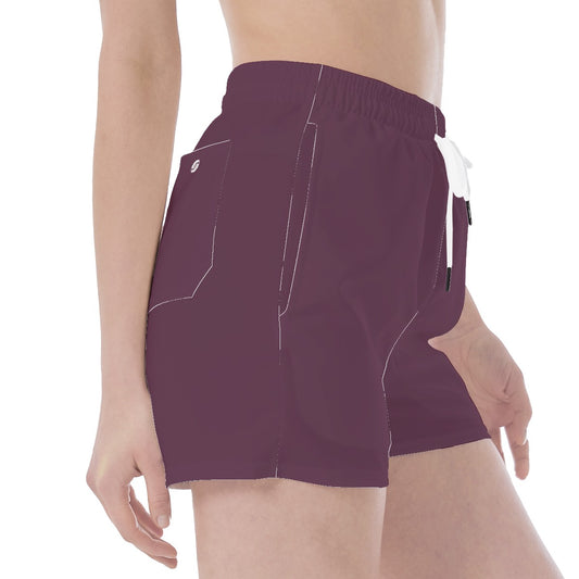 Wide Waistband Sport Shorts- Mulberry