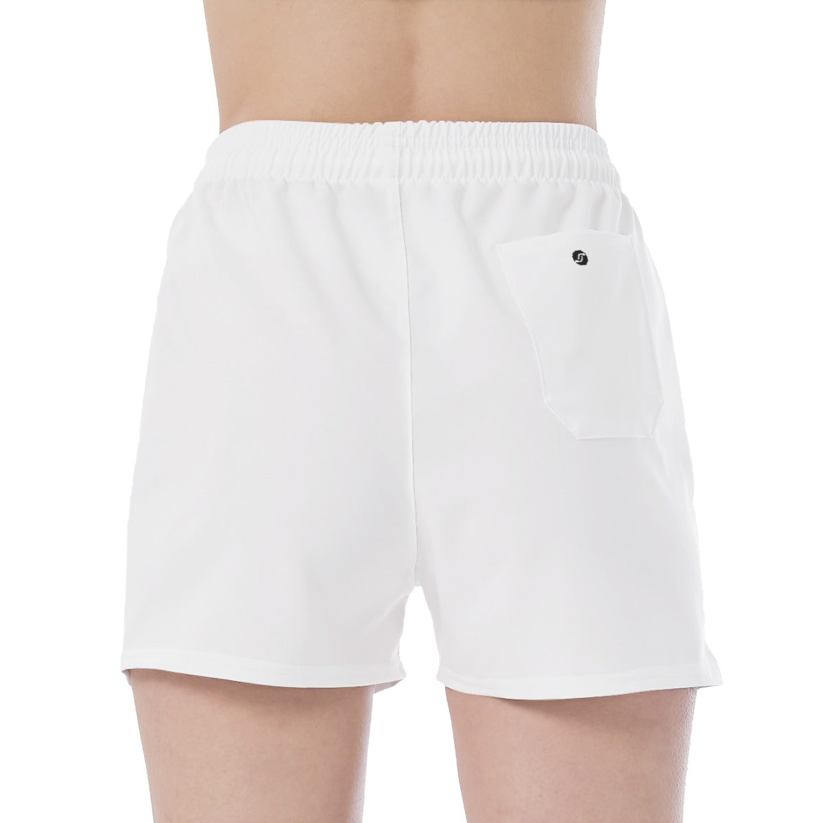 Wide Waistband Sport Shorts- White