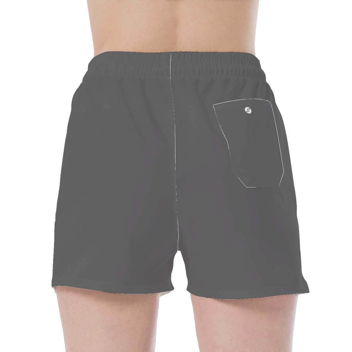 Wide Waistband Sport Shorts- Charcoal