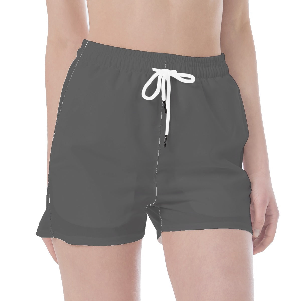 Wide Waistband Sport Shorts- Charcoal