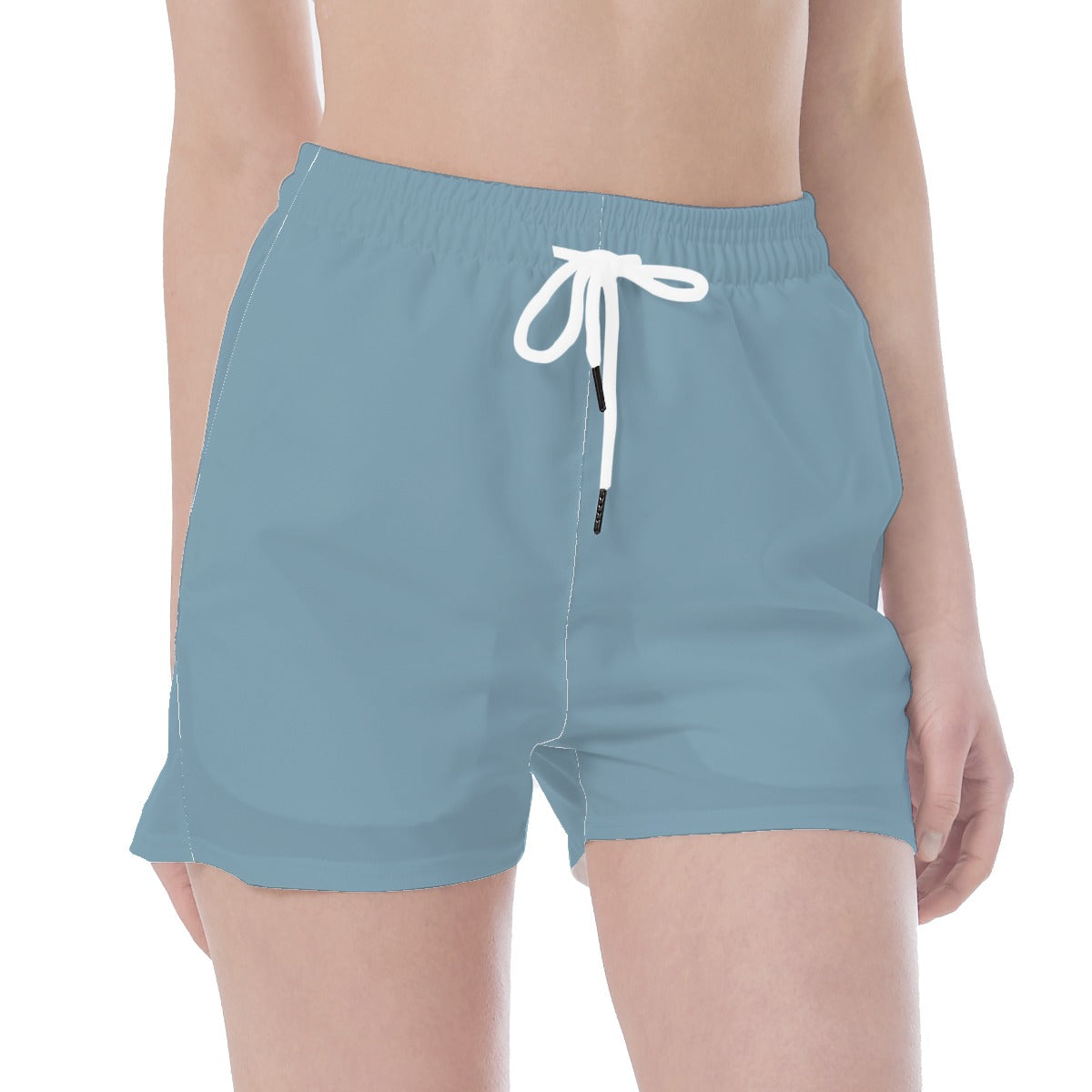 Wide Waistband Sport Shorts- Frosted Slate