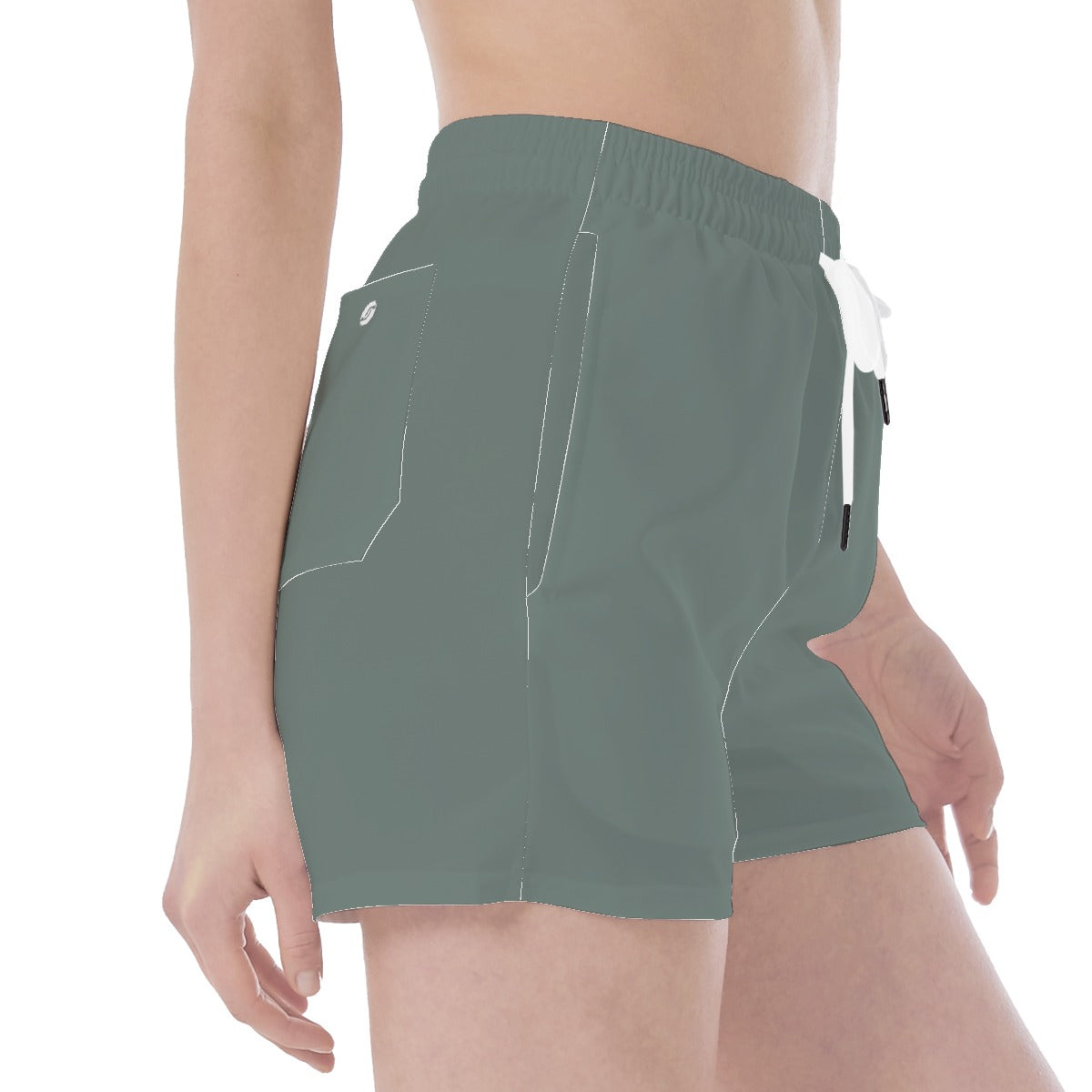 Waistband Sport Shorts- Evergreen Fog