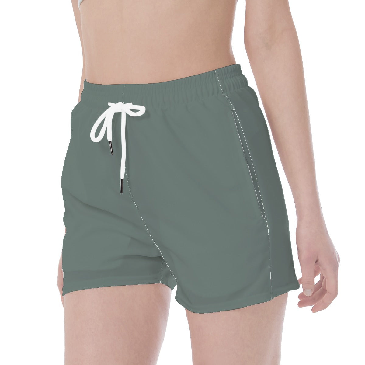 Waistband Sport Shorts- Evergreen Fog
