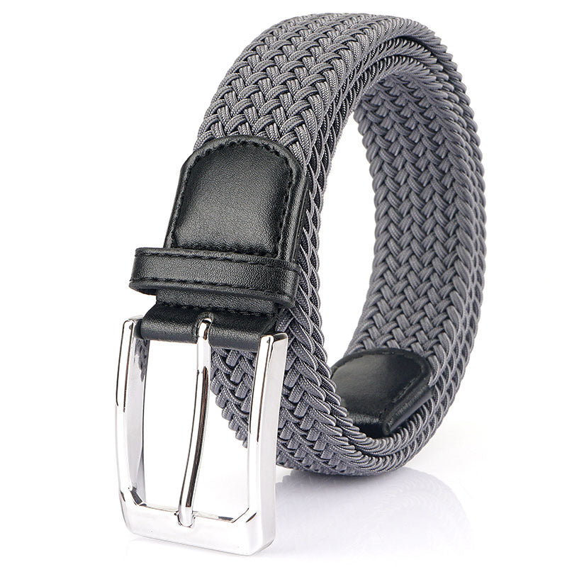 Women's Canvas Woven Belt, Non-Porous Elastic Belt Male Student Youth Leisure Outdoor Belt