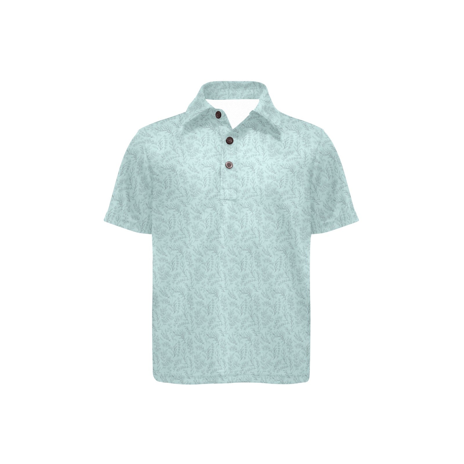 Light green polo shirt with a subtle pattern on a white background