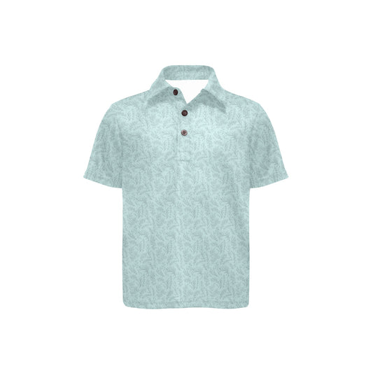 Light green polo shirt with a subtle pattern on a white background