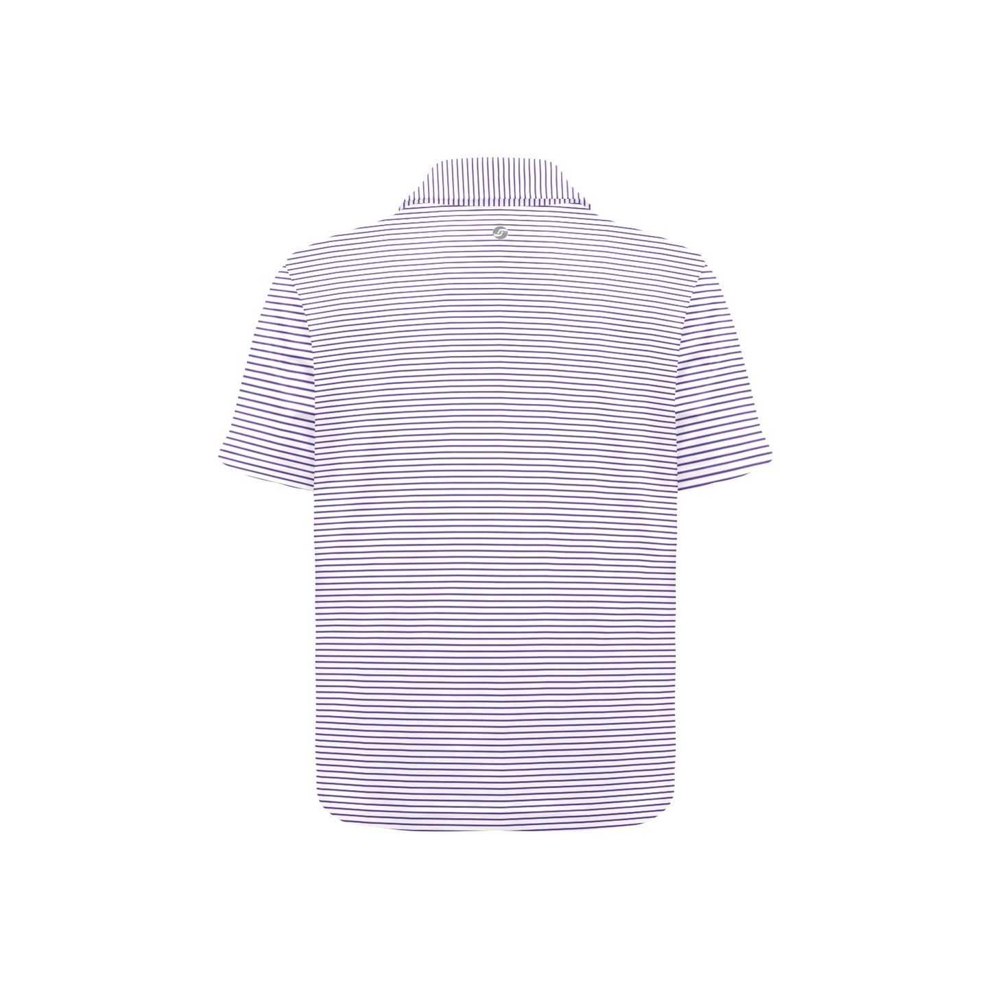 Short-sleeve purple striped shirt on a white background