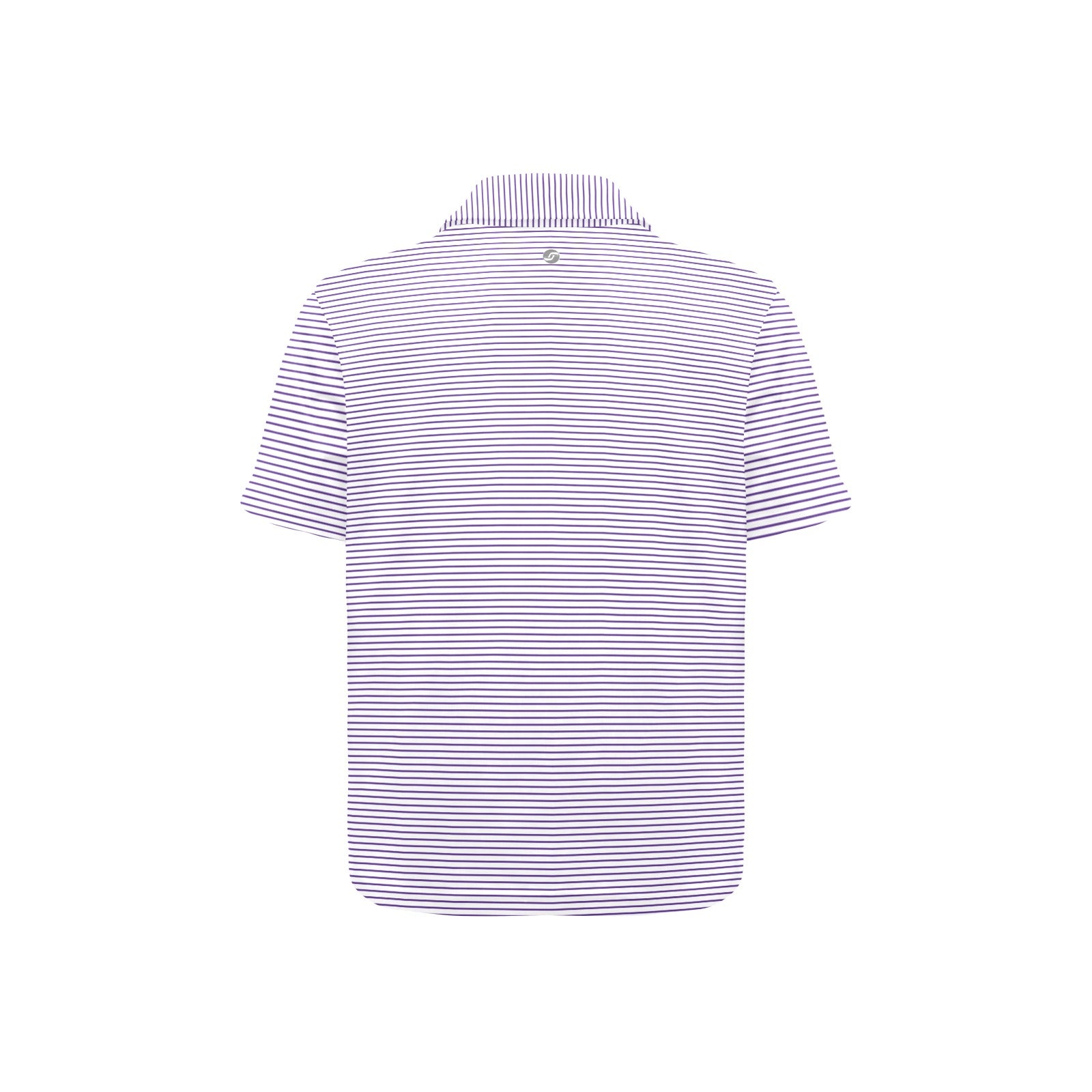 Short-sleeve purple striped shirt on a white background