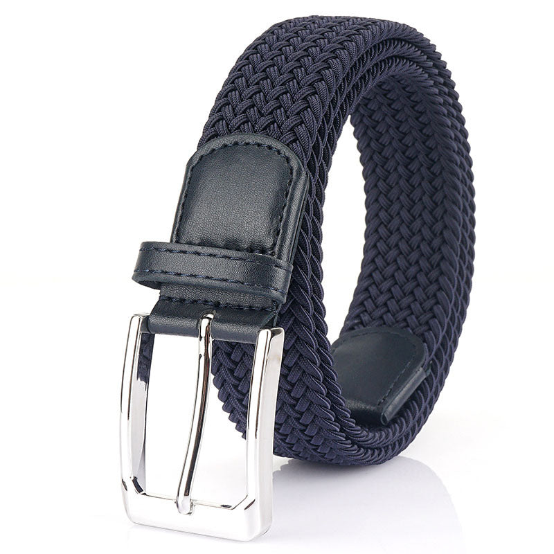 Women's Canvas Woven Belt, Non-Porous Elastic Belt Male Student Youth Leisure Outdoor Belt