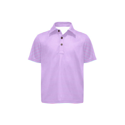 Purple striped polo shirt on a white background