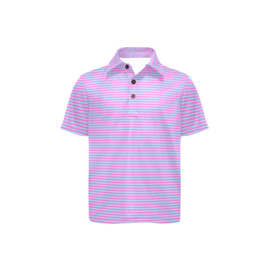 Purple striped polo shirt on a white background
