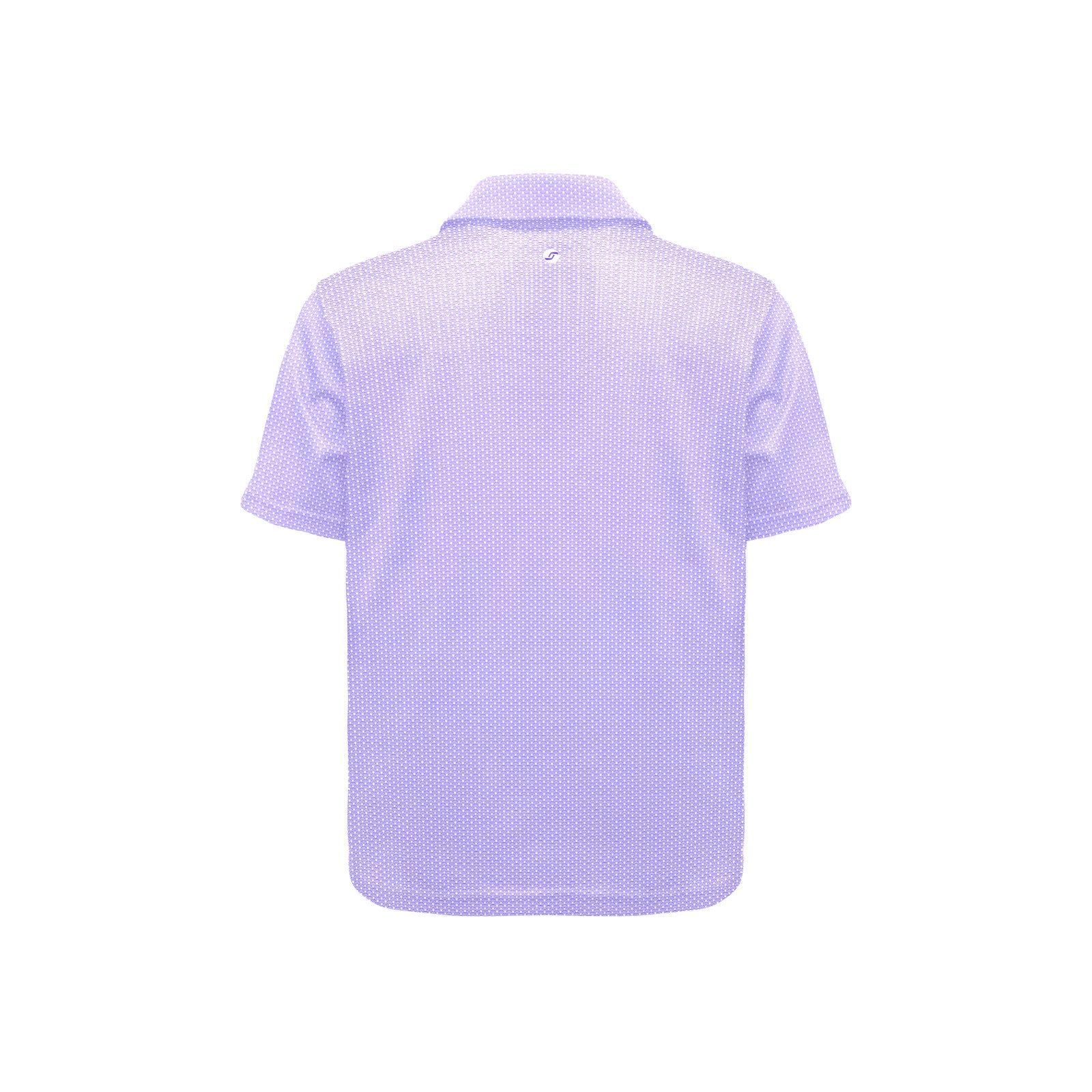 Light purple polo with white palm trees on a white background