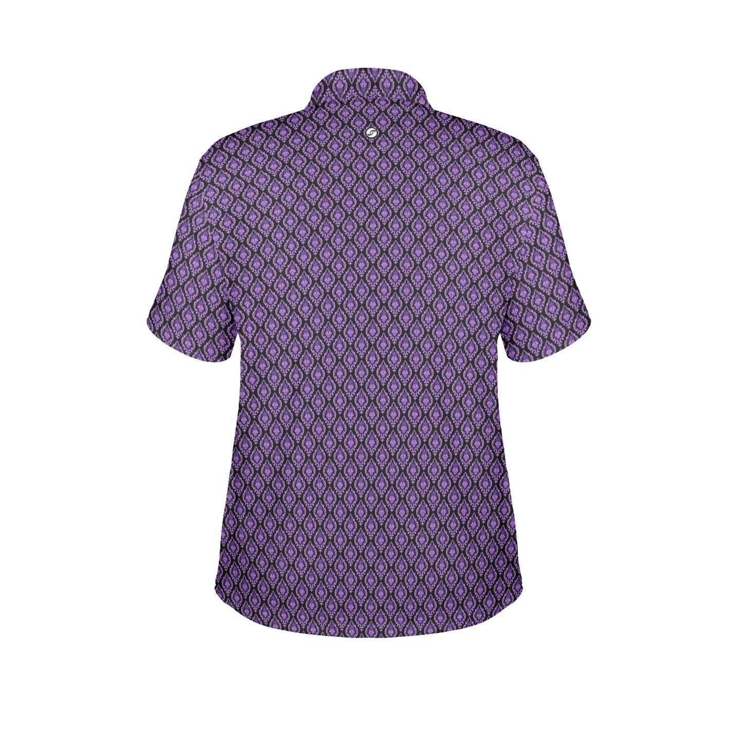 Purple patterned shirt on a white background