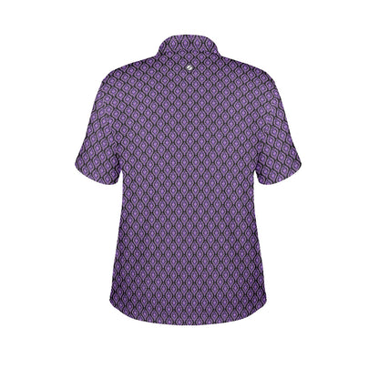 Purple patterned shirt on a white background