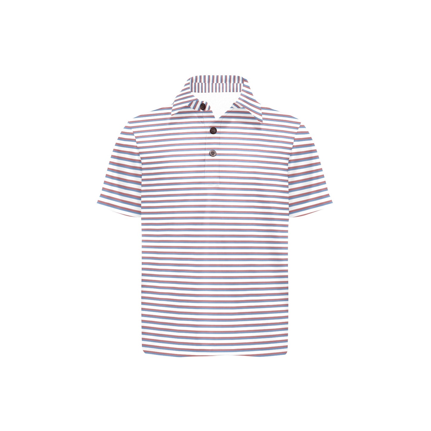 Purple striped polo shirt on a white background