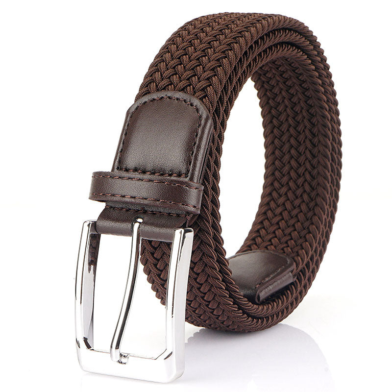 Women's Canvas Woven Belt, Non-Porous Elastic Belt Male Student Youth Leisure Outdoor Belt