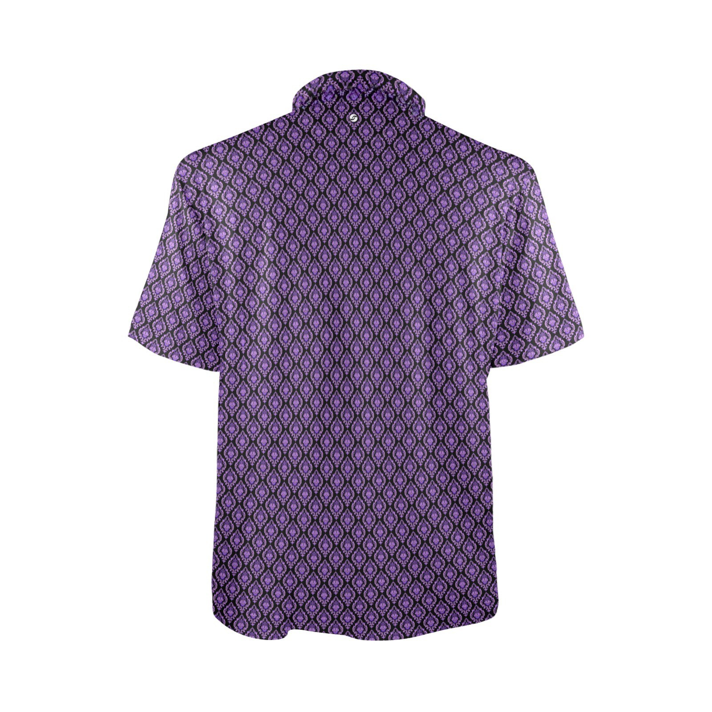 Purple patterned shirt on a white background