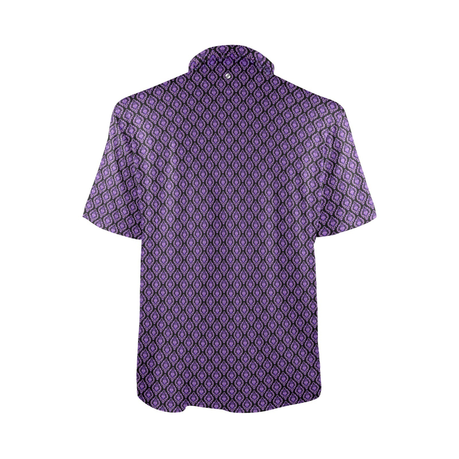 Purple patterned shirt on a white background