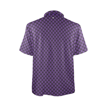Purple patterned shirt on a white background