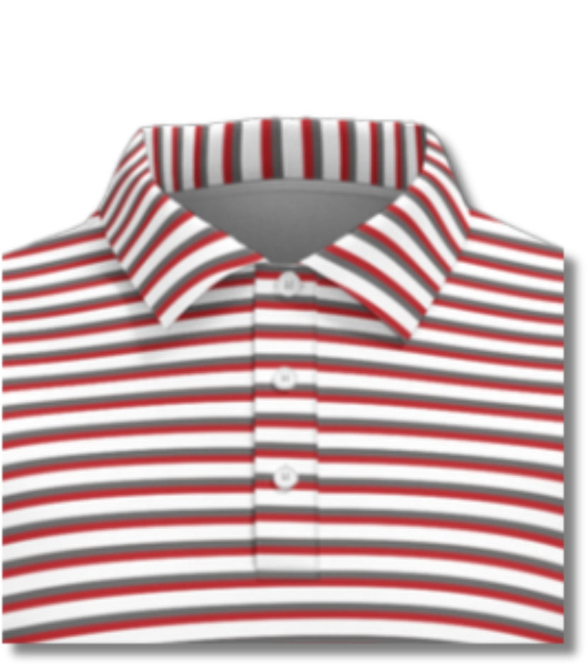 THE Red/Grey performance polo