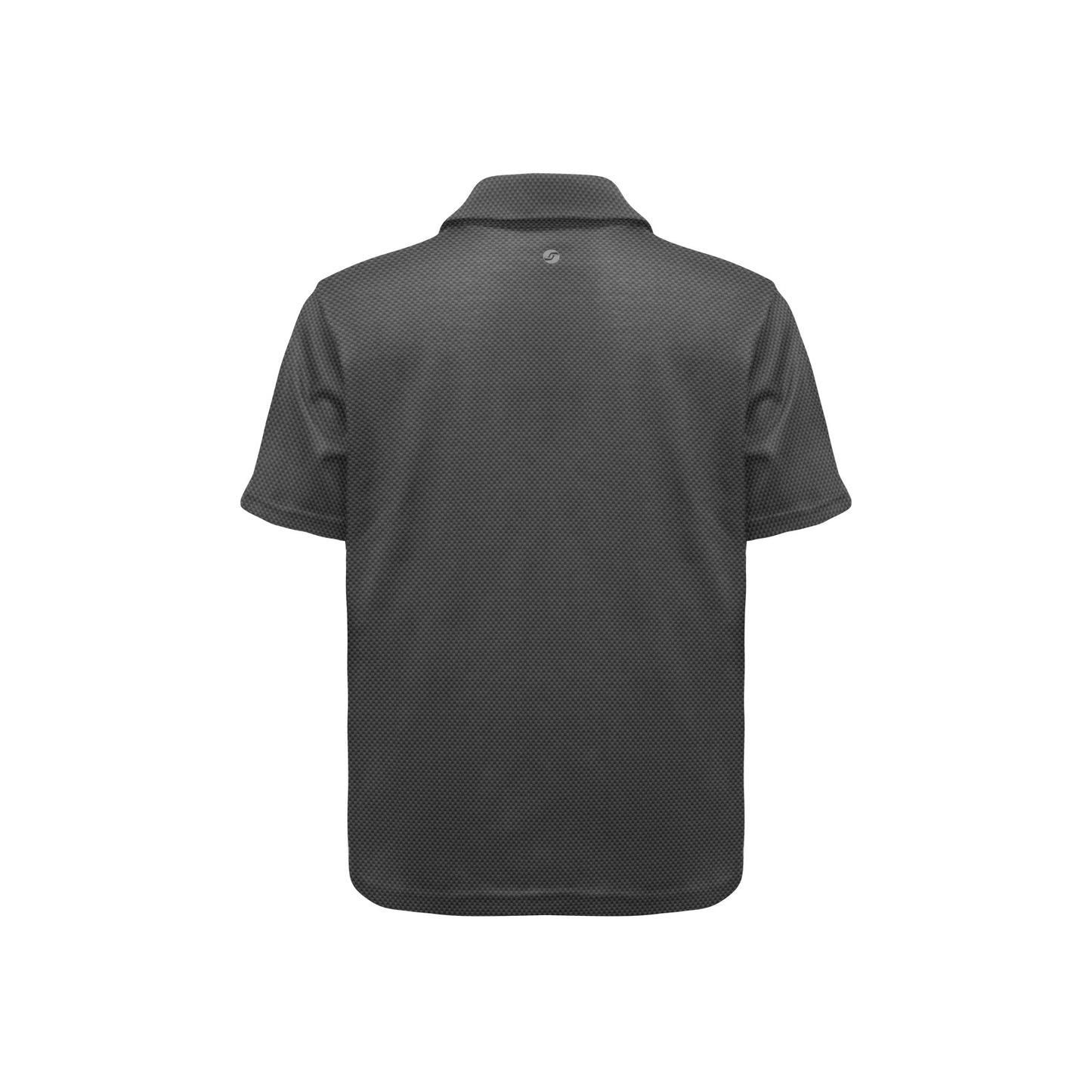 Black polo shirt on a white background