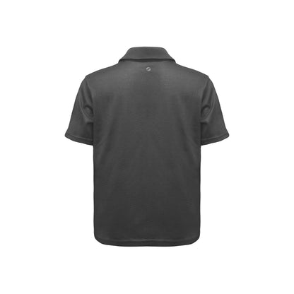 Black polo shirt on a white background