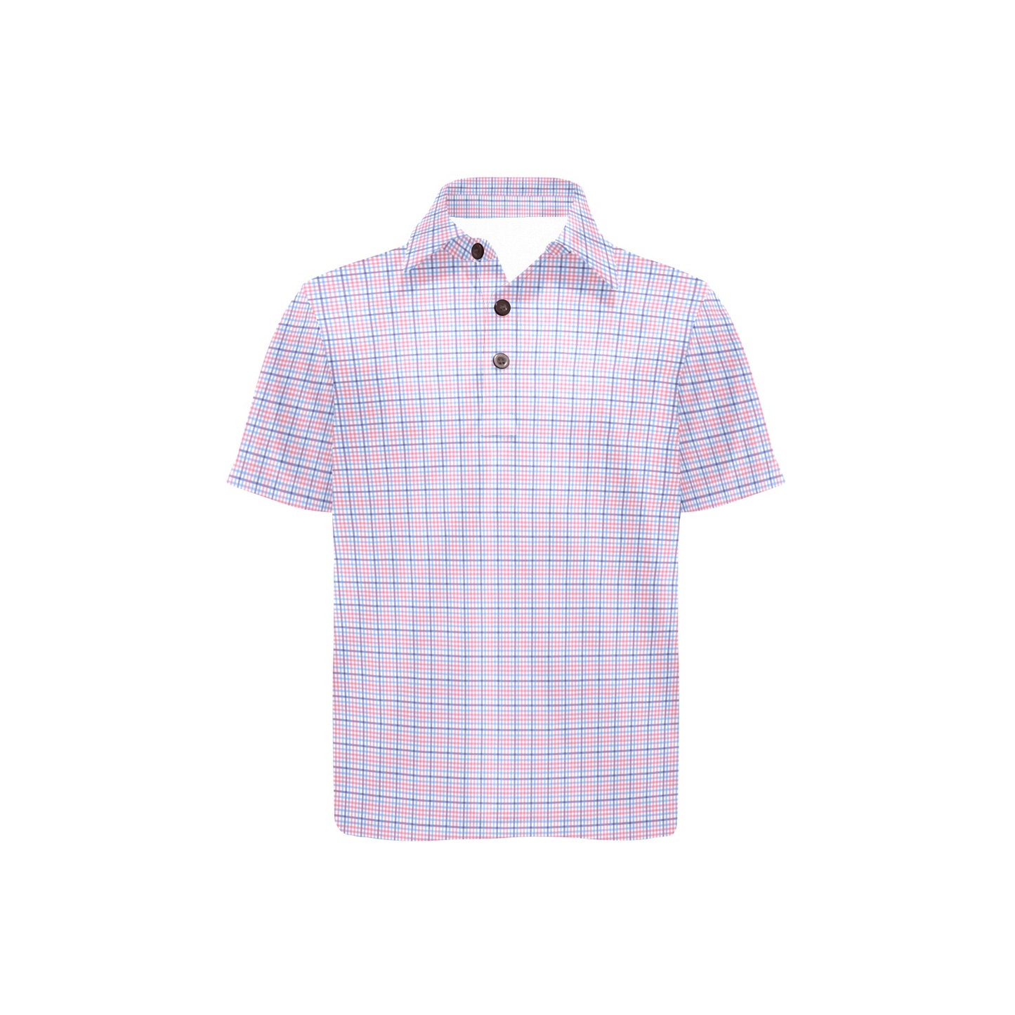 Checkered polo shirt on a white background