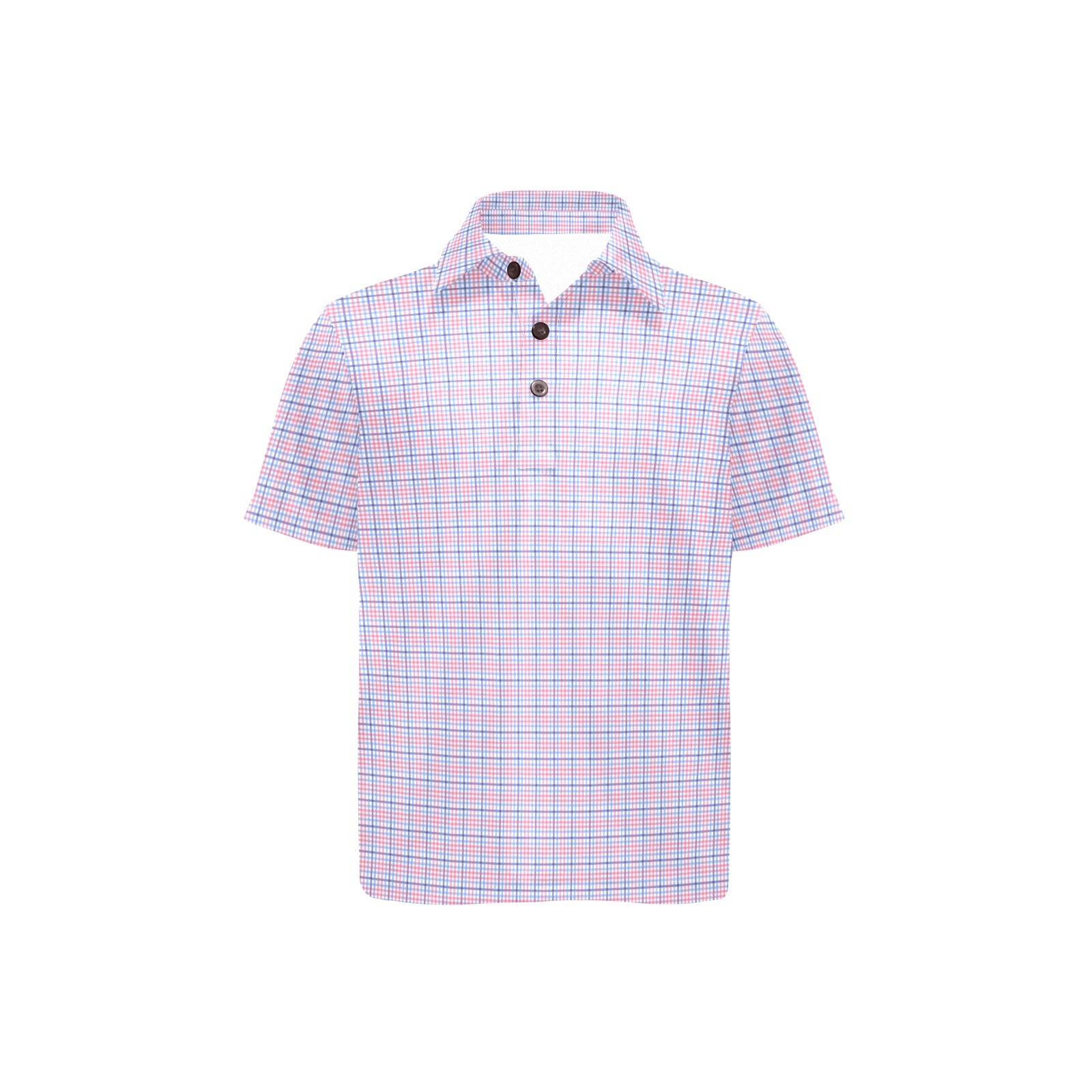 Checkered polo shirt on a white background
