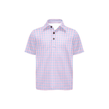 Checkered polo shirt on a white background