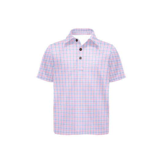 Checkered polo shirt on a white background