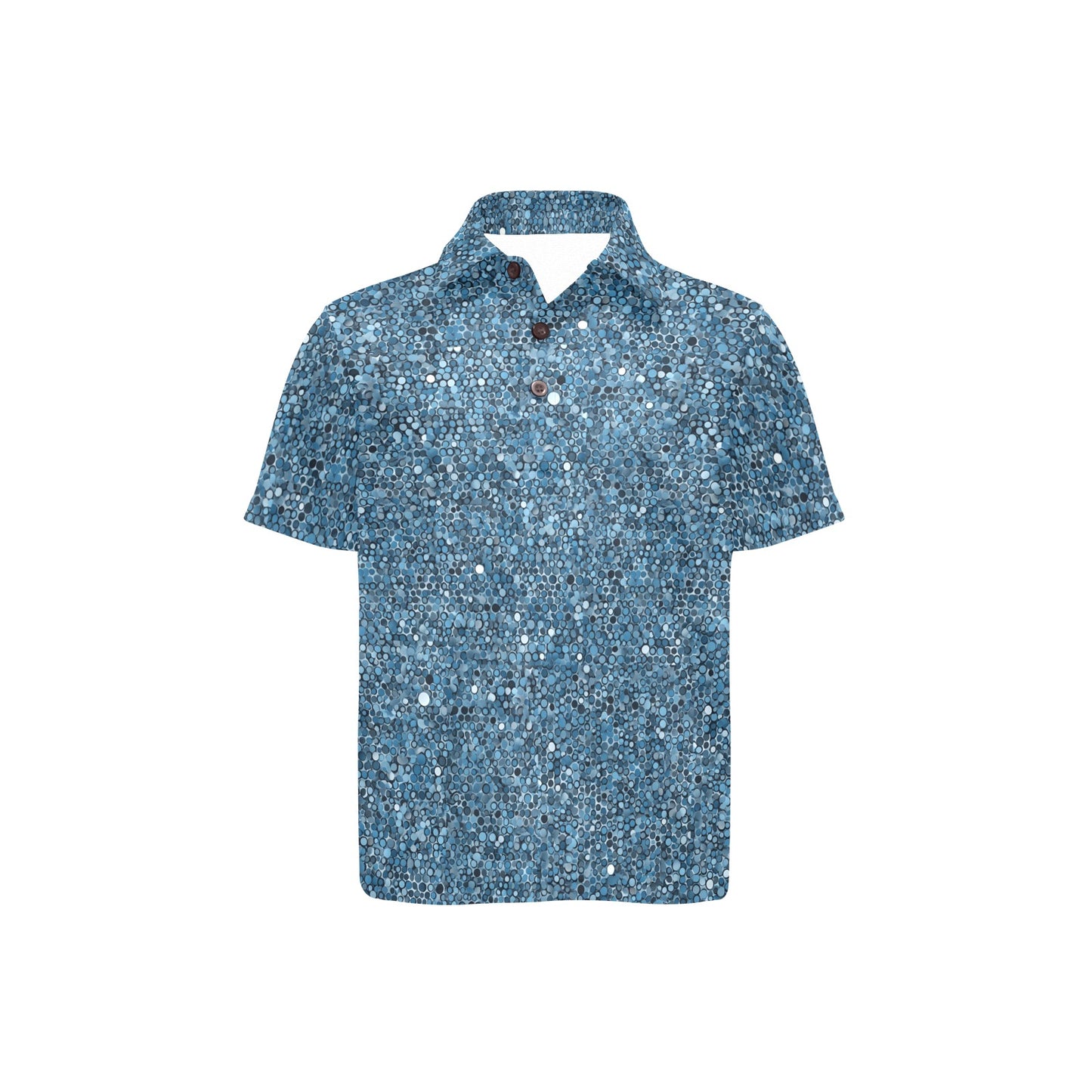 Green patterned shirt on a white background