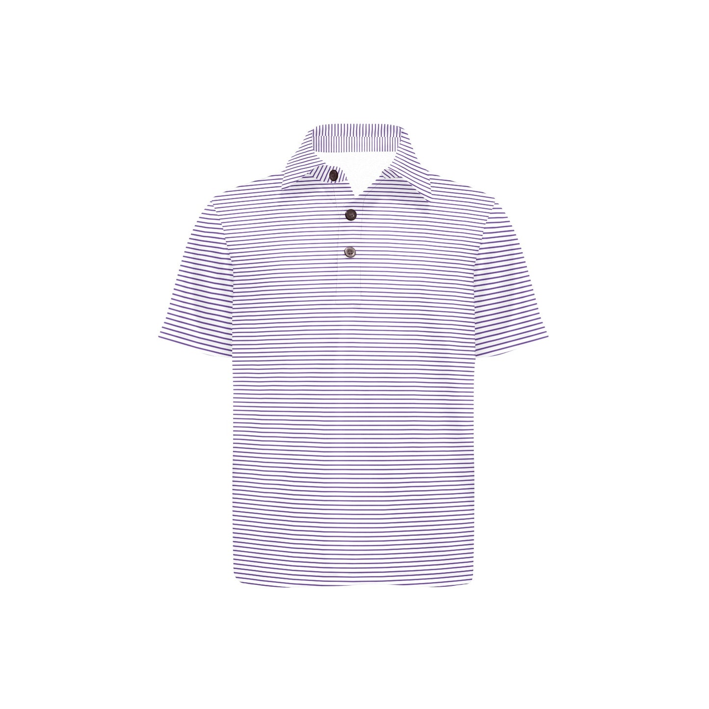 Purple striped polo shirt on a white background