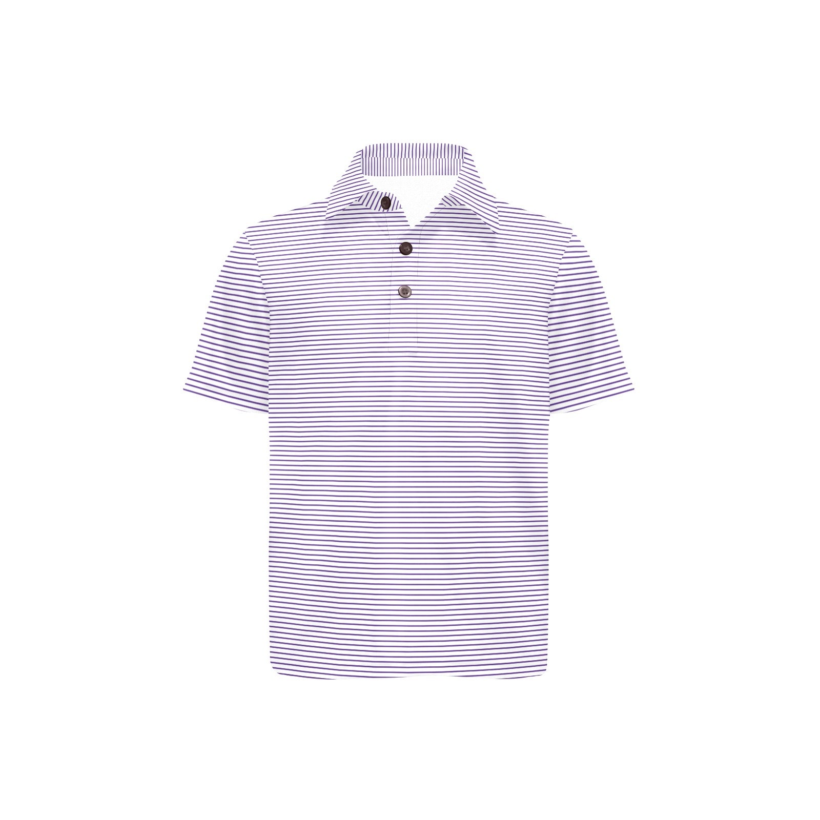 Purple striped polo shirt on a white background