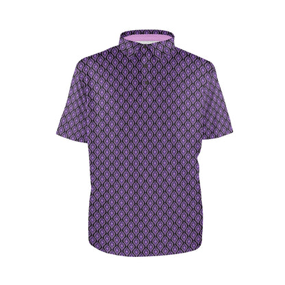 Purple patterned shirt on a white background